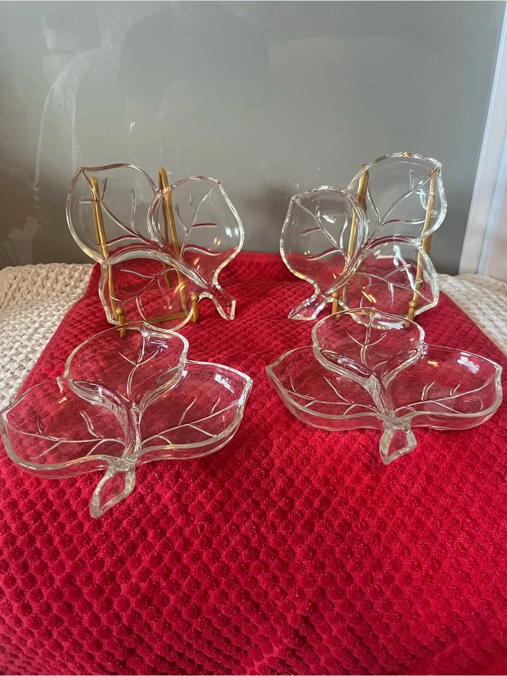 Vintage Hazel-Atlas Clear Glass Divided Leaf Dish - 3-Section Relish & Candy 538